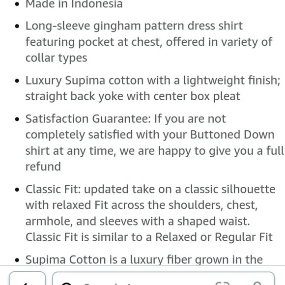 Buttoned Down Men's Gingham Plaid Dress Shirt Long Sleeve Amazon's Brand - Picture 11 of 12